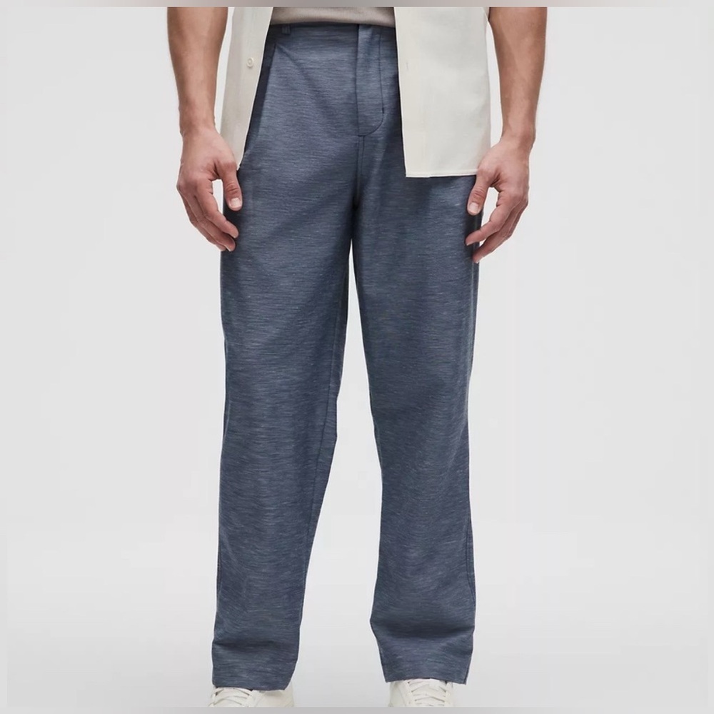 NWT LuluLinen Pleated Trouser Regular- Club Blue - Picture 5 of 11